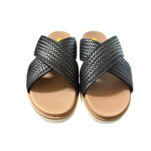 VOLATILE Black Woven Slide Sandals · Size 10